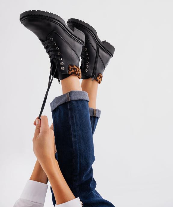 Boots à lacets et zip avec col texturé femme - Valentina Baldano vue1 - VALENTINA BALDA - GEMO