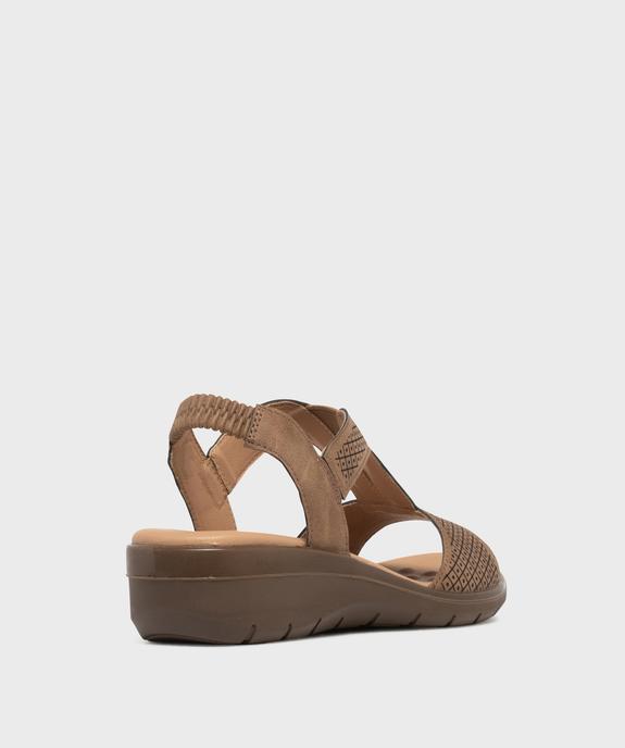 Sandales confort à talon compensé femme - G'flex vue4 - G'FLEX - GEMO