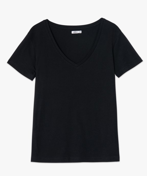 Tee-shirt femme à col V et manches courtes vue4 - GEMO(FEMME PAP) - GEMO
