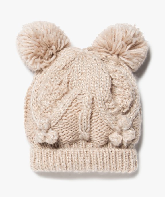 Bonnet fille en maille pailletée avec doublure sherpa et pompons vue1 - GEMO (ACCESS) - GEMO