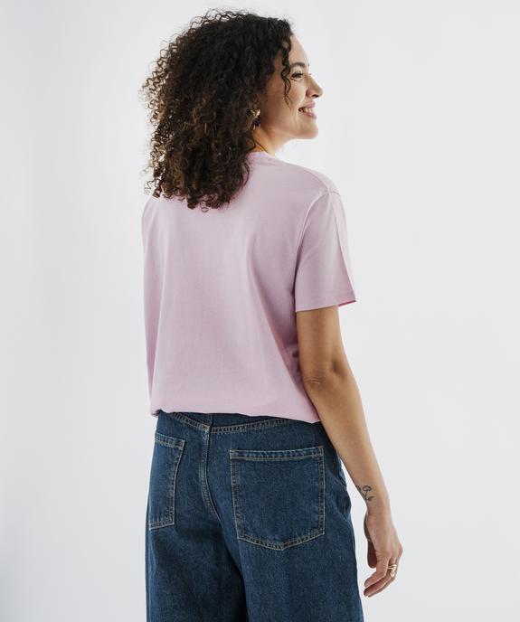 Tee-shirt manches courtes en jersey de coton imprimé femme vue3 - GEMO 4G FEMME - GEMO