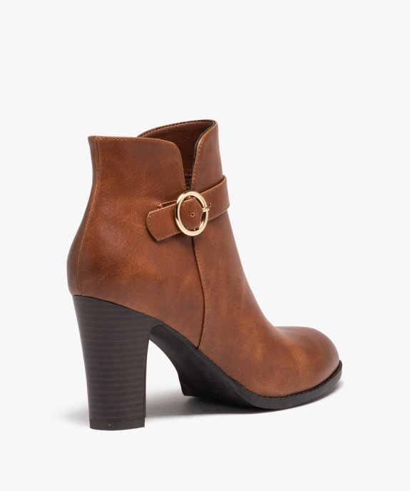 Boots femme unies à talon haut carré avec bride à boucle vue4 - GEMO(URBAIN) - GEMO