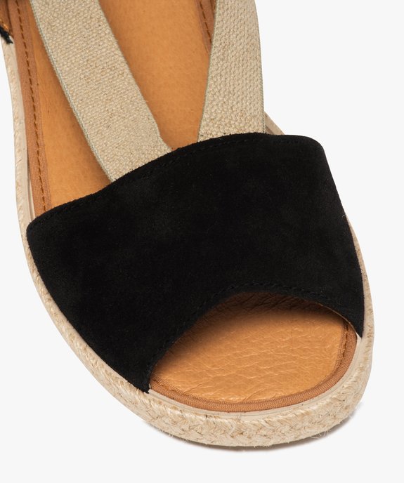 Sandales femme en cuir et semelle bordée de corde vue6 - GEMO (CASUAL) - GEMO