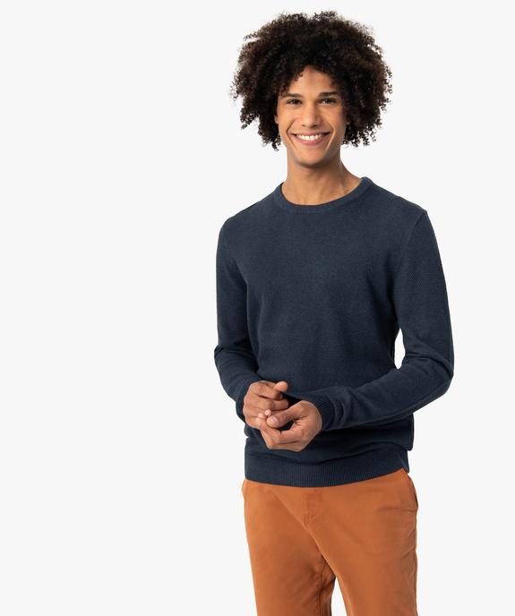 Pull homme en maille texturée vue1 - GEMO (HOMME) - GEMO