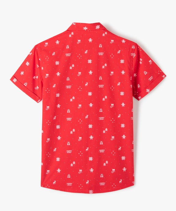 Chemise de Noël garçon à manches courtes avec poche poitrine vue3 - GEMO (JUNIOR) - GEMO