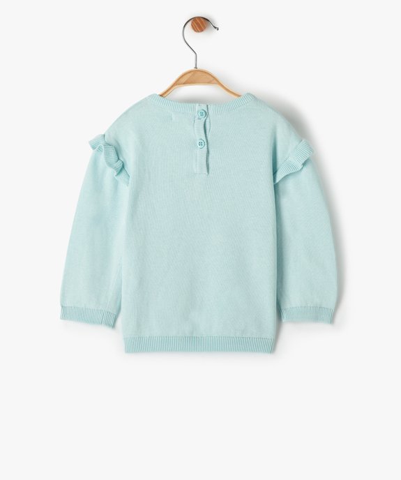 Pull bébé fille avec motif à sequins et volants aux épaules vue3 - GEMO(BEBE DEBT) - GEMO