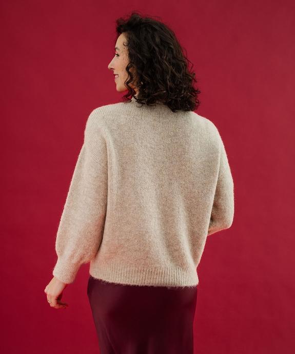 Pull en maille douillette coupe loose femme vue3 - GEMO(FEMME PAP) - GEMO