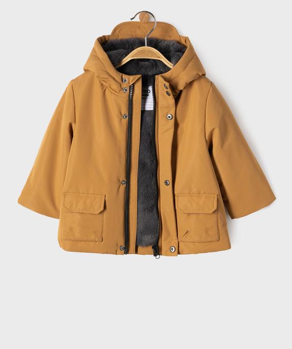 Parka à capuche doublée fourrure imitation bébé garçon vue4 - GEMO(BEBE DEBT) - GEMO