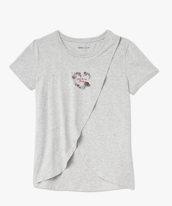 Tee-shirt de grossesse et d'allaitement à motifs vue4 - GEMO 4G MATERN - GEMO