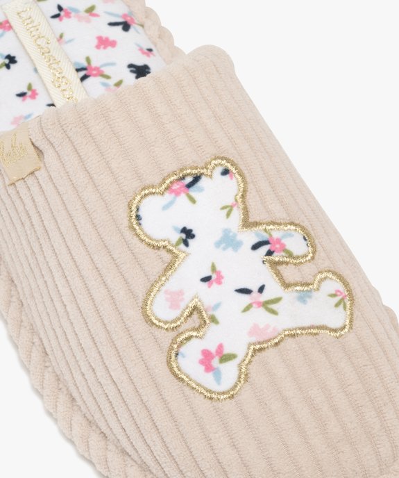 Chaussons fille mules en velours côtelé - LuluCastagnette vue6 - LULU CASTAGNETT - GEMO