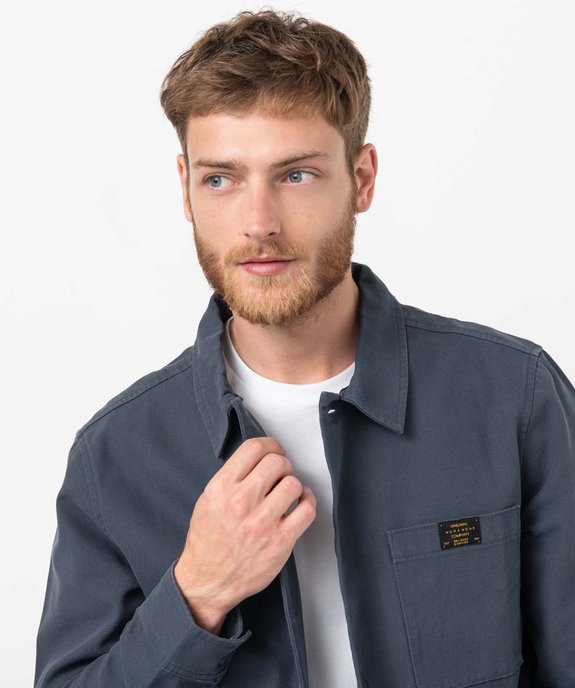 Veste homme en coton forme chemise vue2 - GEMO (HOMME) - GEMO