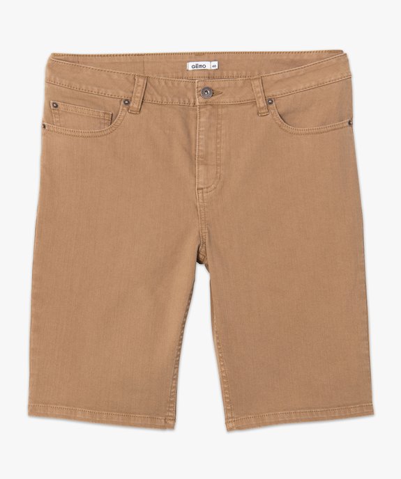Bermuda homme en coton extensible aspect jean vue4 - GEMO (HOMME) - GEMO