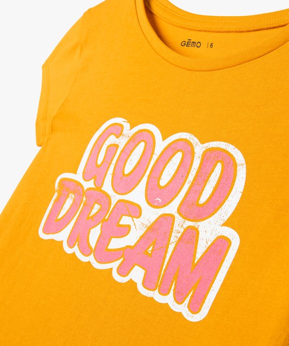 Tee-shirt à manches ultra courtes avec motif girly fille vue2 - GEMO 4G FILLE - GEMO