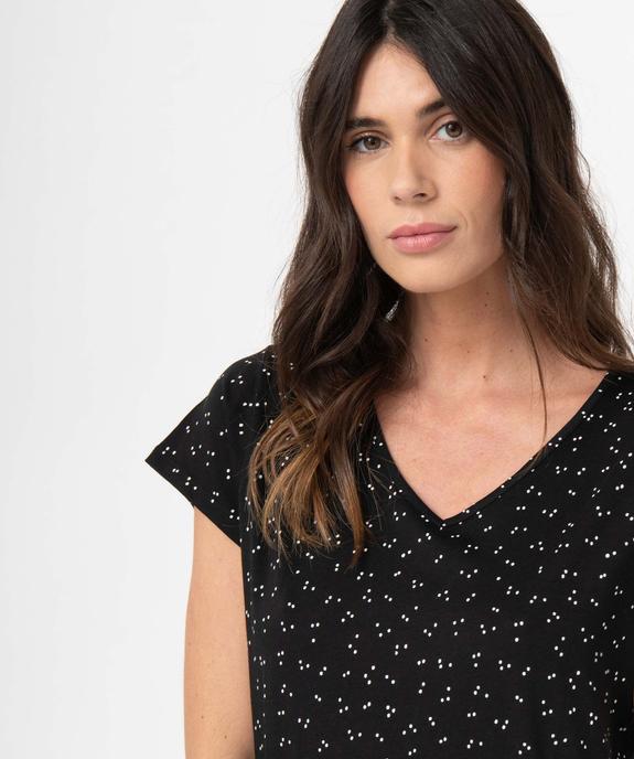 Chemise de nuit imprimée à manches courtes femme vue2 - GEMO 4G FEMME - GEMO