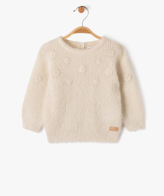 Pull en maille douillette avec broderies bébé fille - LuluCastagnette vue1 - LULUCASTAGNETTE - GEMO