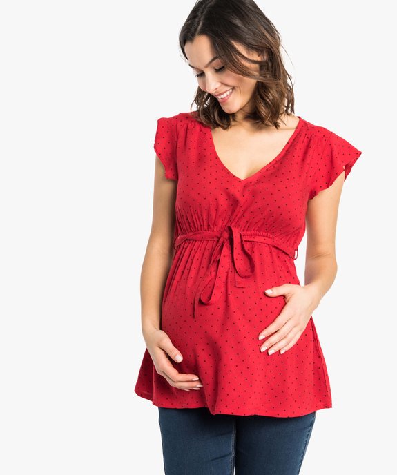 Tunique grossesse a motifs taille empire