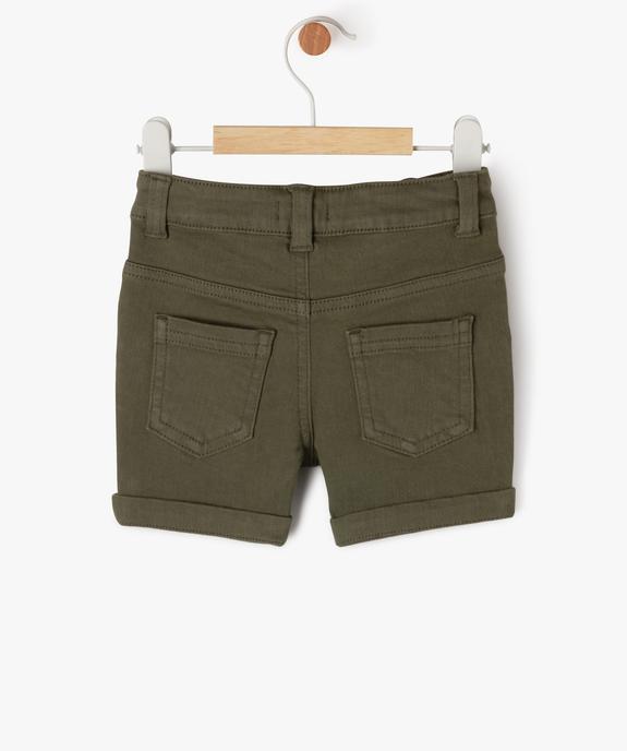 Short slim uni en toile extensible bébé garçon vue4 - GEMO(BEBE DEBT) - GEMO