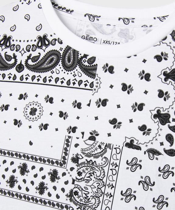 Tee-shirt manches courtes à motifs cachemire garçon vue2 - GEMO 4G GARCON - GEMO