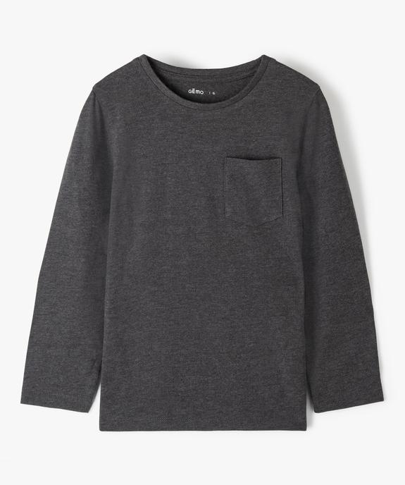 Tee-shirt à manches longues avec poche poitrine garçon vue1 - GEMO 4G GARCON - GEMO