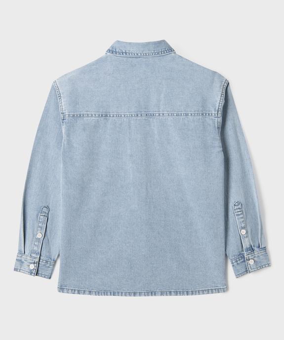 Chemise en jean délavé à poches poitrine garçon vue3 - GEMO (JUNIOR) - GEMO