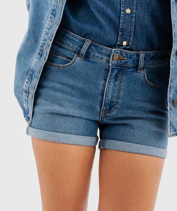 Short en jean avec revers cousus femme vue7 - GEMO 4G FEMME - GEMO