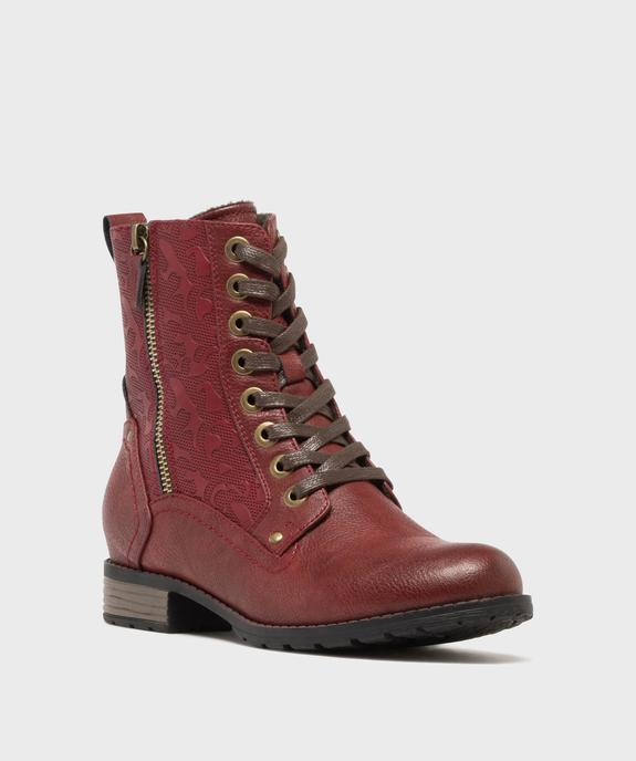 Bottines fourrées à lacets et zip femme vue2 - VALENTINA BALDA - GEMO