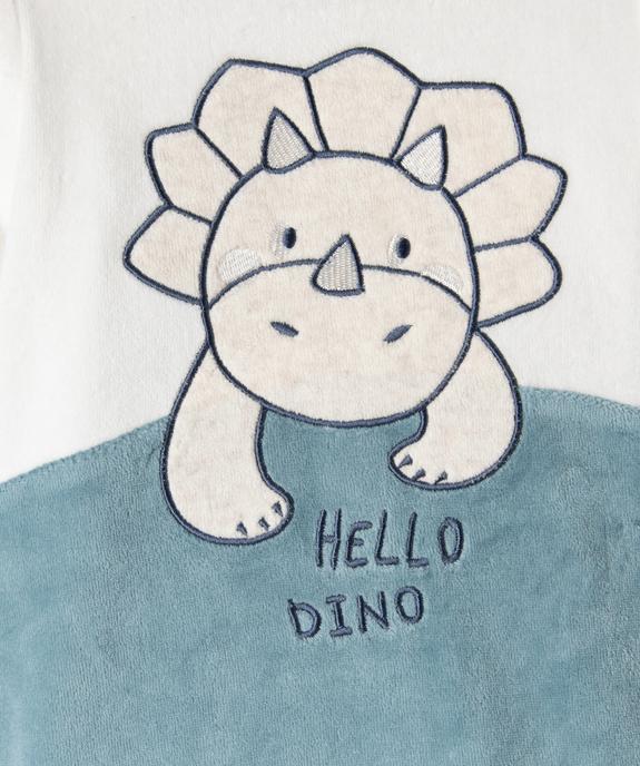 Pyjama en velours avec motif dinosaure bébé garçon vue2 - GEMO(BB COUCHE) - GEMO