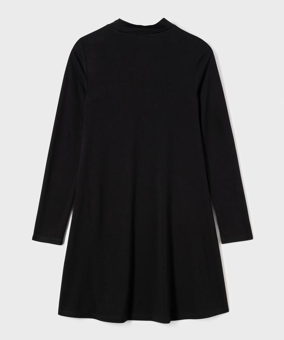 Robe tee-shirt évasée à col montant fille vue3 - GEMO (JUNIOR) - GEMO