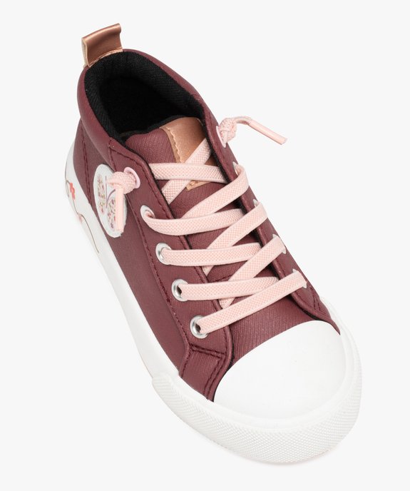 Baskets fille montantes déperlantes pailletée à lacets élastiques  vue5 - GEMO (ENFANT) - GEMO