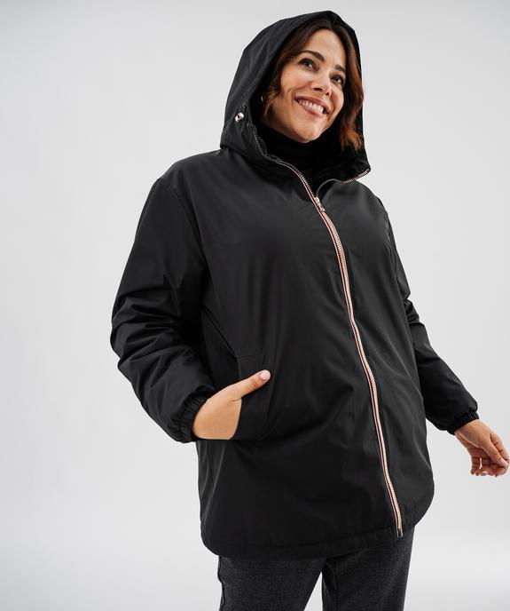 Blouson imperméable à capuche avec doublure chaude femme grande taille vue1 - GEMO (G TAILLE) - GEMO