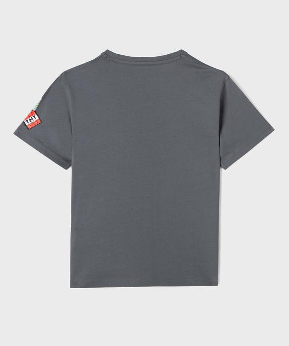 Tee-shirt manches courtes à motif géométrique garçon - Minecraft vue3 - MINECRAFT - GEMO
