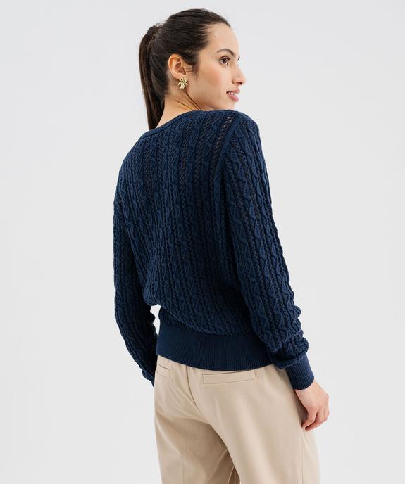 Pull en maille torsadée ajourée femme - LuluCastagnette vue3 - LULU CASTAGNETTE GEMO FOR GOOD - GEMO