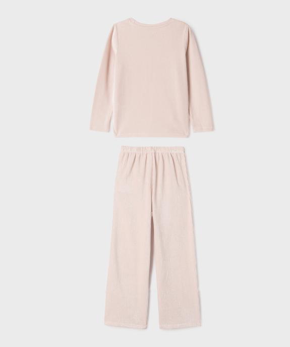Pyjama en velours côtelé pailleté fille - LuluCastagnette vue3 - LULUCASTAGNETTE - GEMO