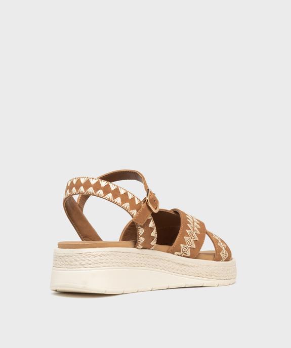 Sandales à talon compensé et brides brodées femme - Valentina Baladno vue4 - VALENTINA BALDA - GEMO