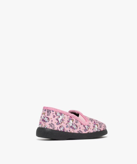 Chaussons fille pantoufles en velours motif licorne vue7 - GEMO 4G FILLE - GEMO