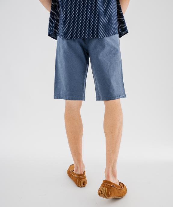 Bermuda en coton extensible coupe Regular avec ceinture tressée homme vue3 - GEMO (HOMME) - GEMO