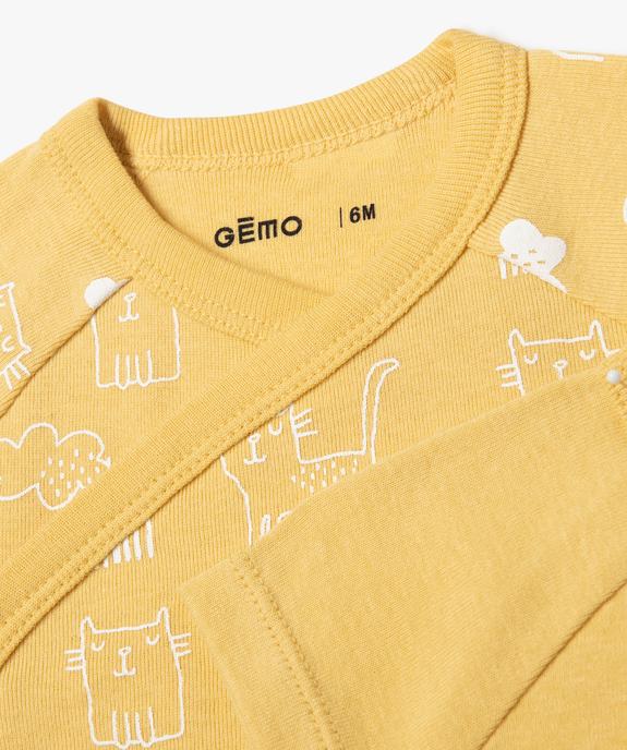 Body bébé manches courtes fermeture croisée (lot de 3) vue4 - GEMO 4G BEBE - GEMO