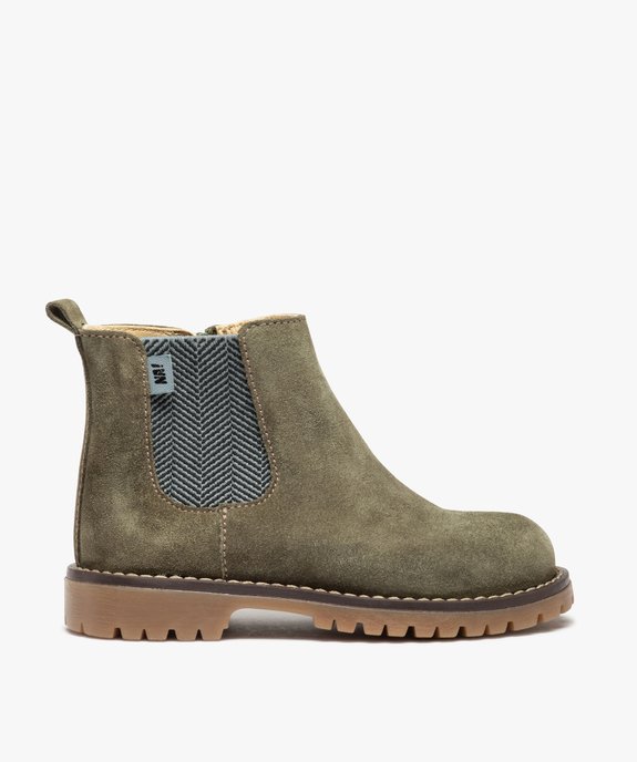 Boots garçon style Chelsea dessus en cuir uni – NA! vue1 - NA! - GEMO