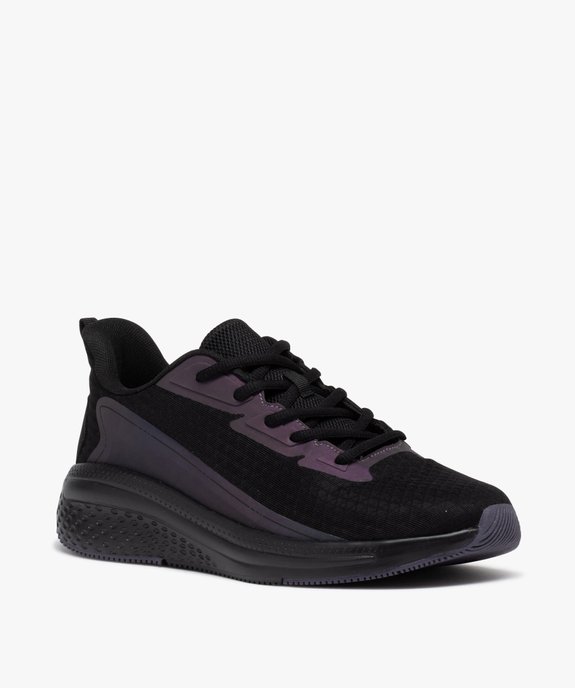 Baskets homme running en mesh avec détails irisés  vue2 - GEMO (SPORTSWR) - GEMO