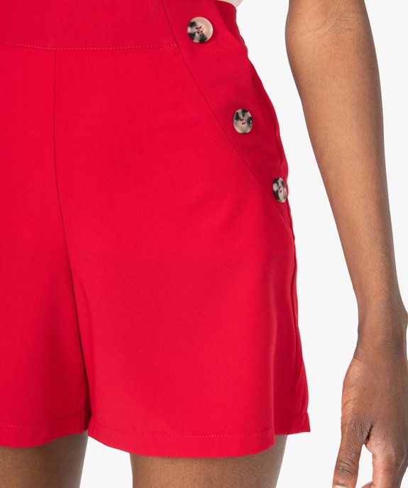 Short femme ample taille haute à pont boutonné vue2 - GEMO(FEMME PAP) - GEMO