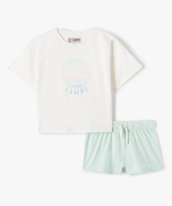 Pyjashort fille bicolore avec motif multicolore - Camps United vue1 - CAMPS UNITED - GEMO