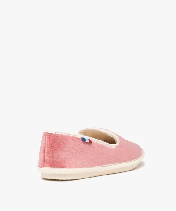 Chaussons femme charentaises en velours uni vue4 - GOXO - GEMO