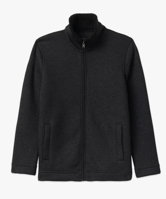 Sweat zippé col montant doublure sherpa homme vue4 - KENSINGTON - GEMO