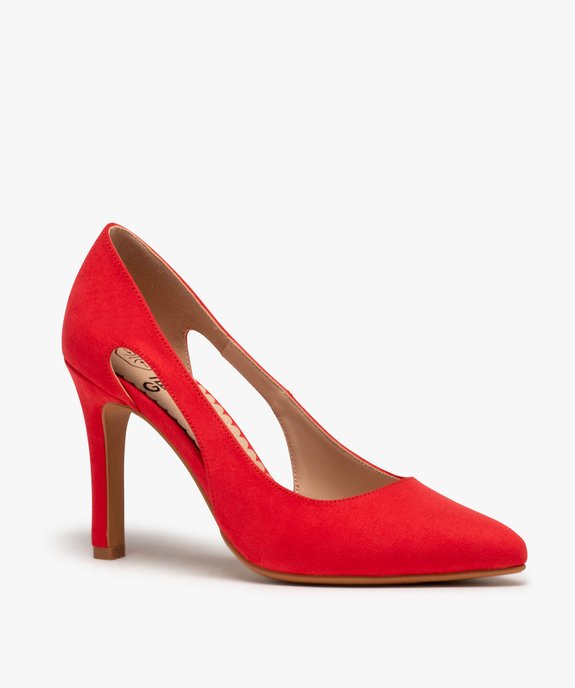 Escarpins femme à bout pointu et dessus suédé vue2 - GEMO(URBAIN) - GEMO