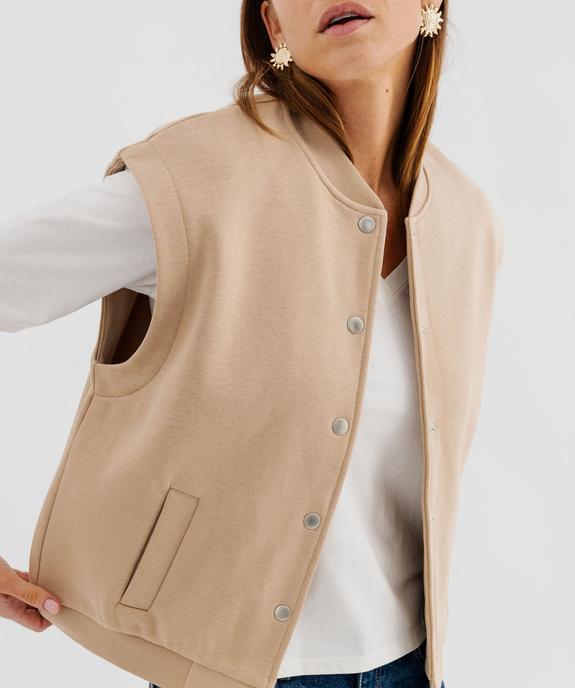 Sweat sans manches fermeture boutons pression femme  vue3 - GEMO(FEMME PAP) - GEMO