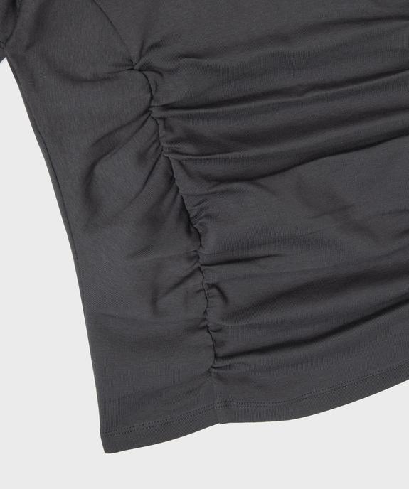 Tee-shirt manches courtes froncé fille vue2 - GEMO 4G FILLE - GEMO