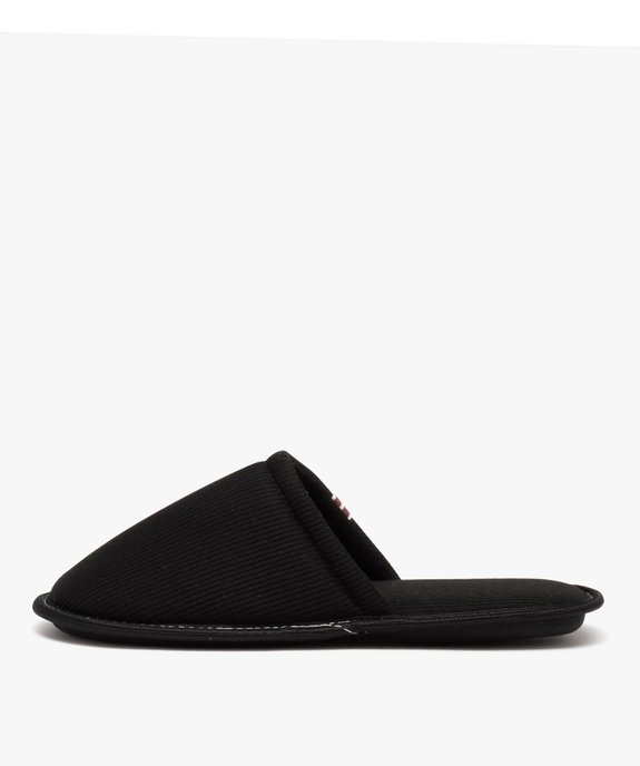 Chaussons homme mules confort unies en tissu côtelé vue3 - GEMO(HOMWR HOM) - GEMO