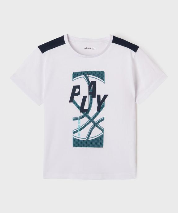 Tee-shirt manches courtes avec motif ballon de basket garçon vue1 - GEMO (ENFANT) - GEMO