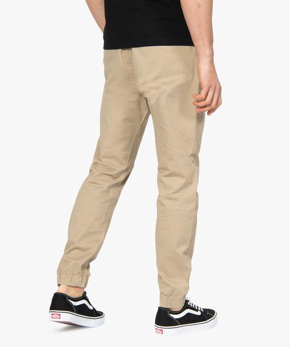 Pantalon homme en toile avec taille et bas élastiqué vue3 - GEMO (HOMME) - GEMO