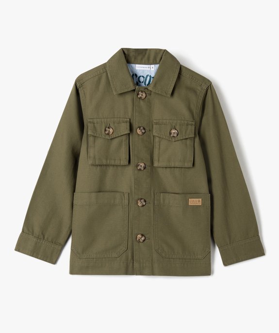 Veste garçon en toile look chemise - LuluCastagnette vue1 - LULUCASTAGNETTE - GEMO